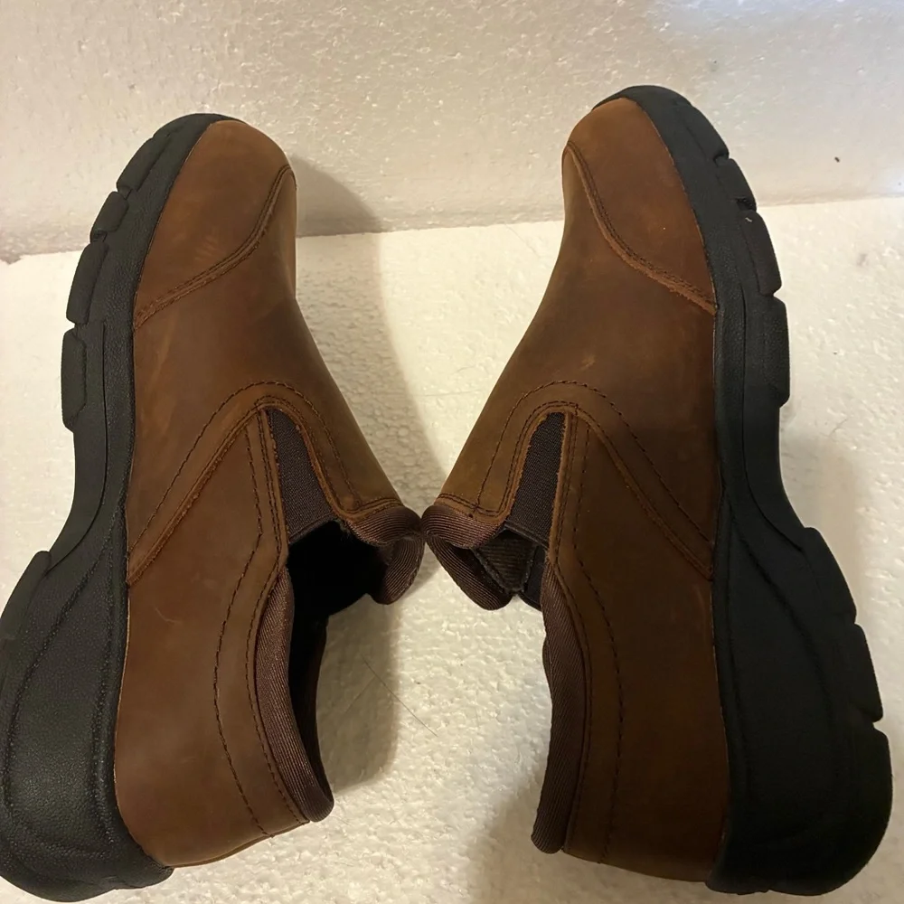 Lands’ End Brown Leather Slip-On Shoes Women Size 9B Comfort Casual Loafer NWOT - Picture 7 of 9